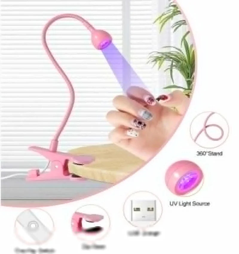 LED Nail Lamps 3W Flexible Gooseneck Lamp Quicky Dry Nail Manicure Dryer Gel Polish Curing Light for Gel Nails Good Vibrations