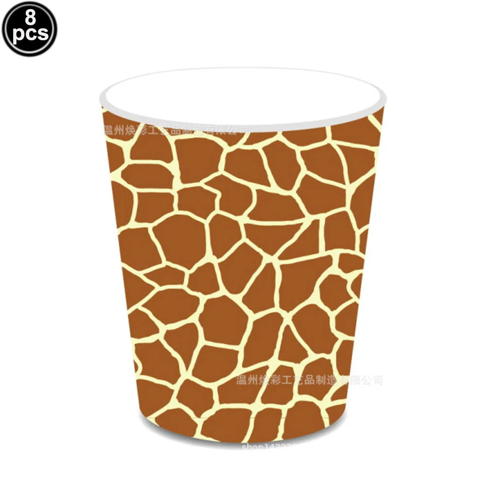 Jungle Animal Print Party Paper Plates Tiger Giraffe Leopard Disposable Plate Kids Birthday Decor Safari Themed Party Supplies Good Vibrations