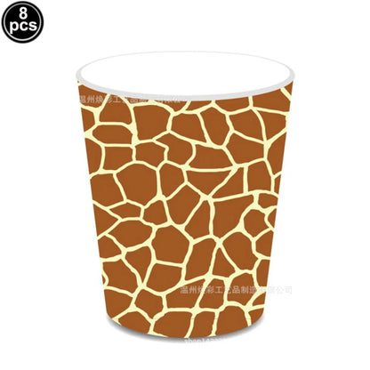Jungle Animal Print Party Paper Plates Tiger Giraffe Leopard Disposable Plate Kids Birthday Decor Safari Themed Party Supplies Good Vibrations