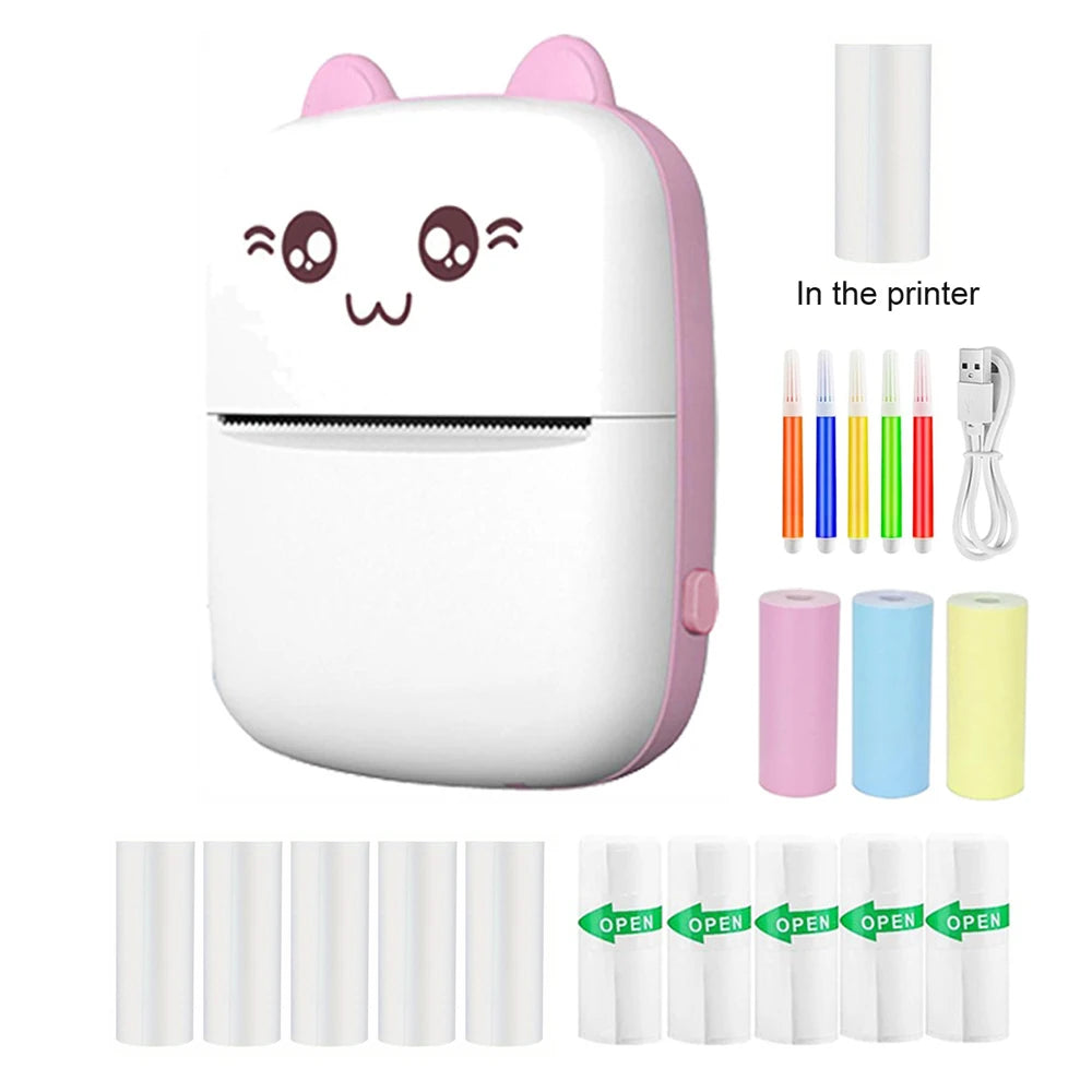 Mini HD Portable Label Thermal Printer Endurance Bluetooth Printer for Student Error Title Note Wrong Pocket Inkless Printing Good Vibrations