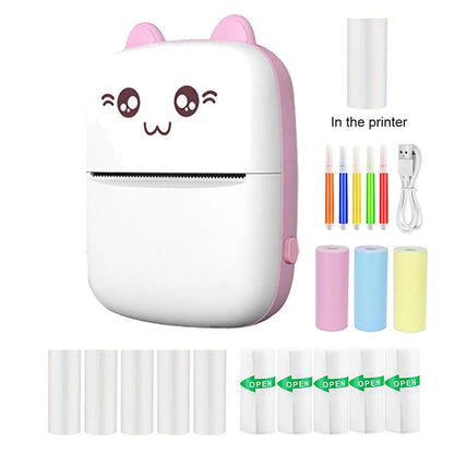 Mini HD Portable Label Thermal Printer Endurance Bluetooth Printer for Student Error Title Note Wrong Pocket Inkless Printing Good Vibrations