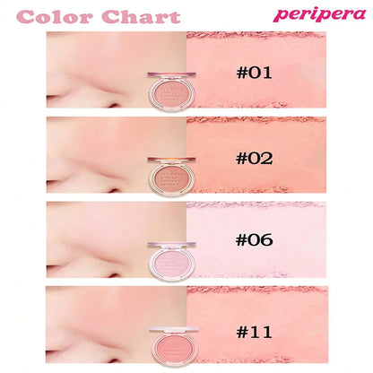 Single Color Blush Palette, Matte Fine Powder Cheek Blush, Non-Cakey, Long-Lasting, Nude Makeup, K-Beauty Cosmetic Good Vibrations