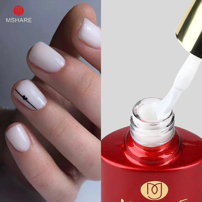 MSHARE Blush Pink Shade Color Rubber Base Gel Polish Nail Camouflage Nails Gel 10ml Good Vibrations