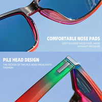 2pcs Classic Square Frame Sunglasses, Gradient Color, Full Rim, Polycarbonate Frame, TAC Lens, Polarizer, Sports Style Good Vibrations