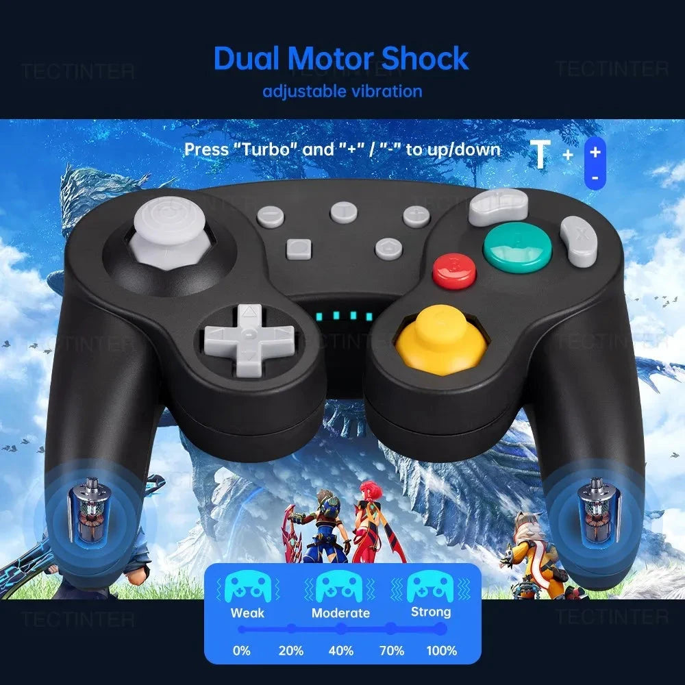 Bluetooth-Compatible Gamecube Controller For NS Switch 2/Switch Console Gamepad For Steam/Andriod/PC Joystick with Turbo Functio Good Vibrations