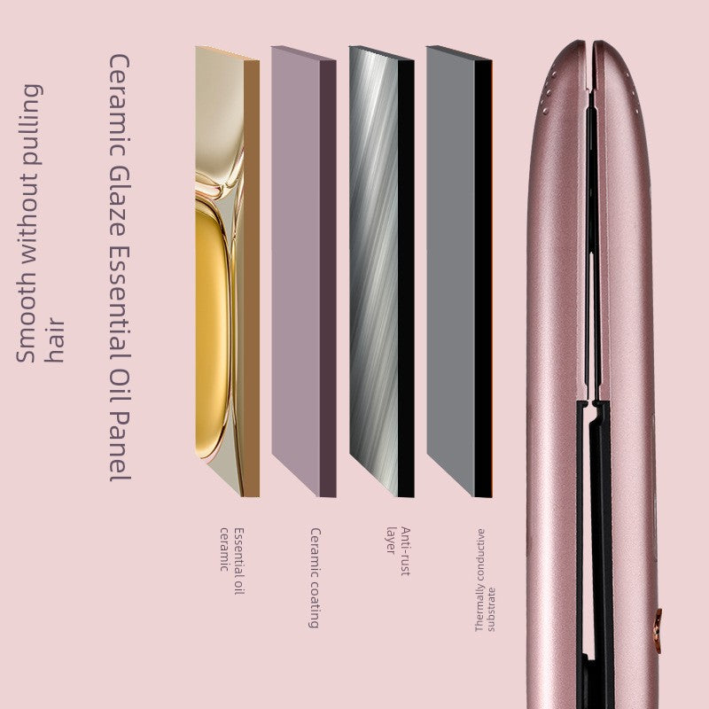 110V Electric Hair Straightener Straight Hair Hair Curler Dual-Use Anion Hair Straighter Small Hair Straightening Tool Bang Clip Ironing Board Good Vibrations