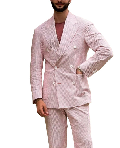 Men's Striped Suit Two Piece Suit Elegant Fashion Suit Business Casual Work Wear Party Dress Men's Commuter Wear Men's Clothing Good Vibrations