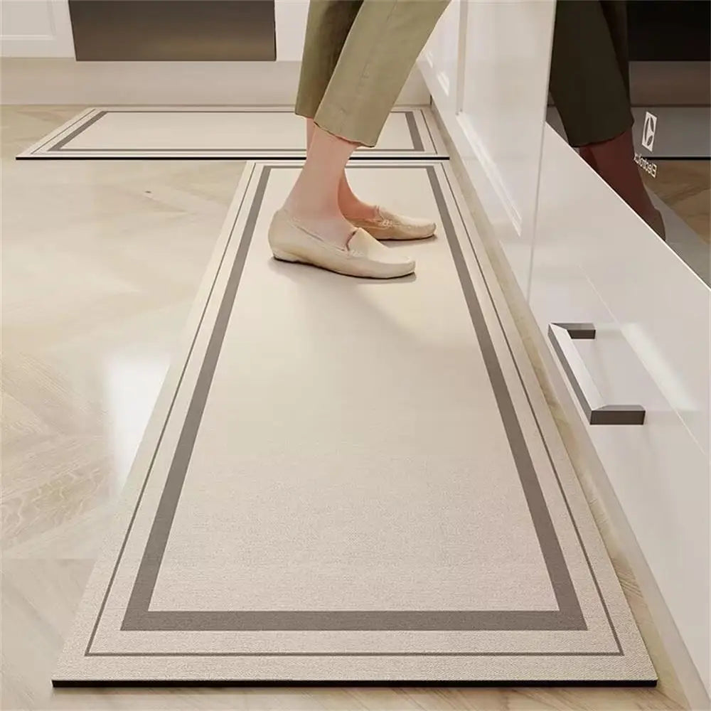 Soft Washable Non-Slip Kitchen Floor Mat for Bedroom Living Room Hallway Bathroom Entrance Long Bedside Carpet Good Vibrations
