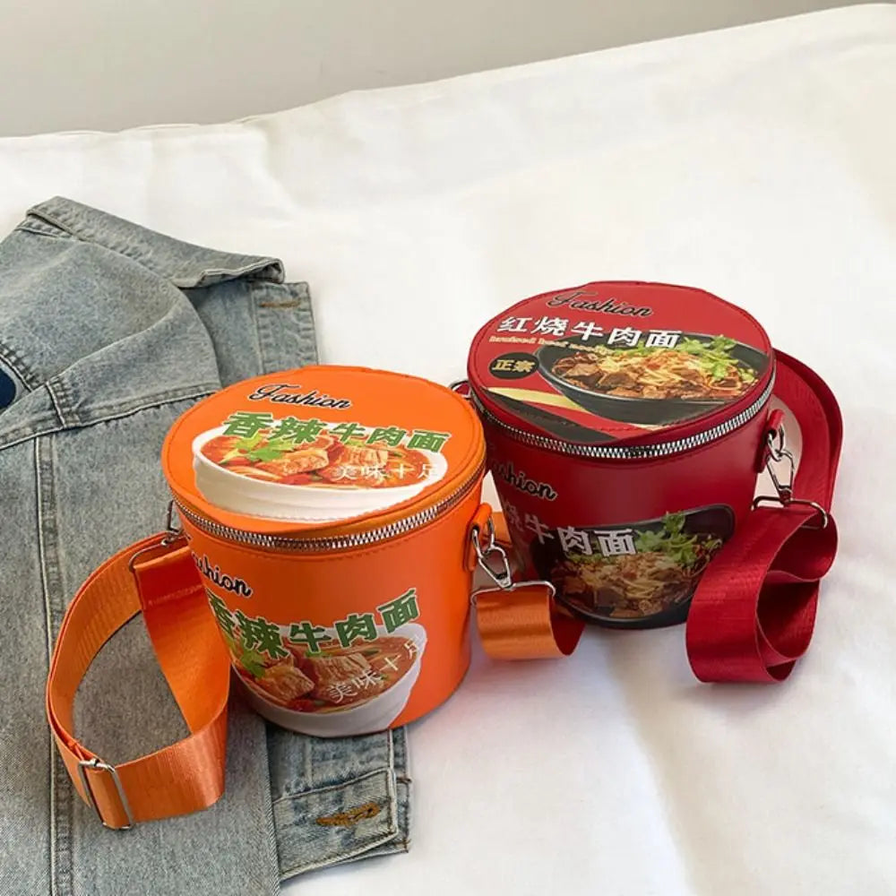 Shoulder Bag Instant Noodles Crossbody Bags Crossbody Bag Large Capcity Reusable Bucket Bag Solid Color Zipper Shoulder Bag Good Vibrations