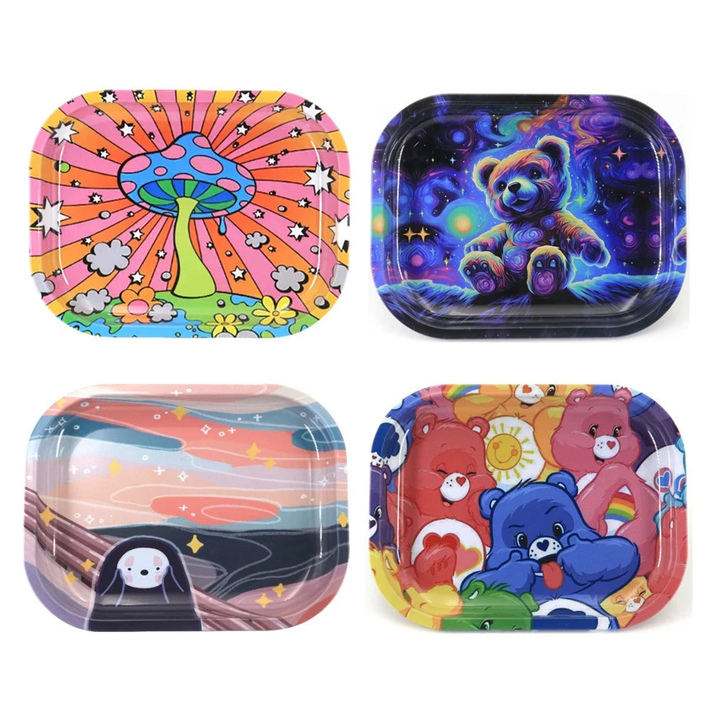 Rolling Tray Smoking Grinder Accessories Cigar Hand Roll Tinplate Tray Ashtray Home Party Gifts for Men Women Good Vibrations Adult Super Store