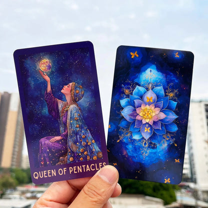 Celestial Tarot Deck, English Guidebook, Card Game, Divination and Meditation Tool, Wisdom of Traditional Tarot, 78 Cards Good Vibrations