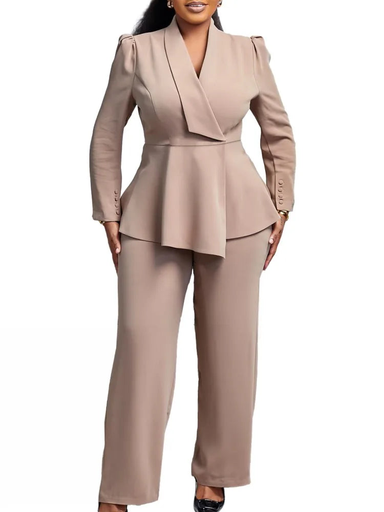 2 Piece Women Sets 2025 New Arrival Plus Size Spring Autumn Matching Sets Red Two Pieces Sets Top Pants Suits Outfits Clothing Good Vibrations