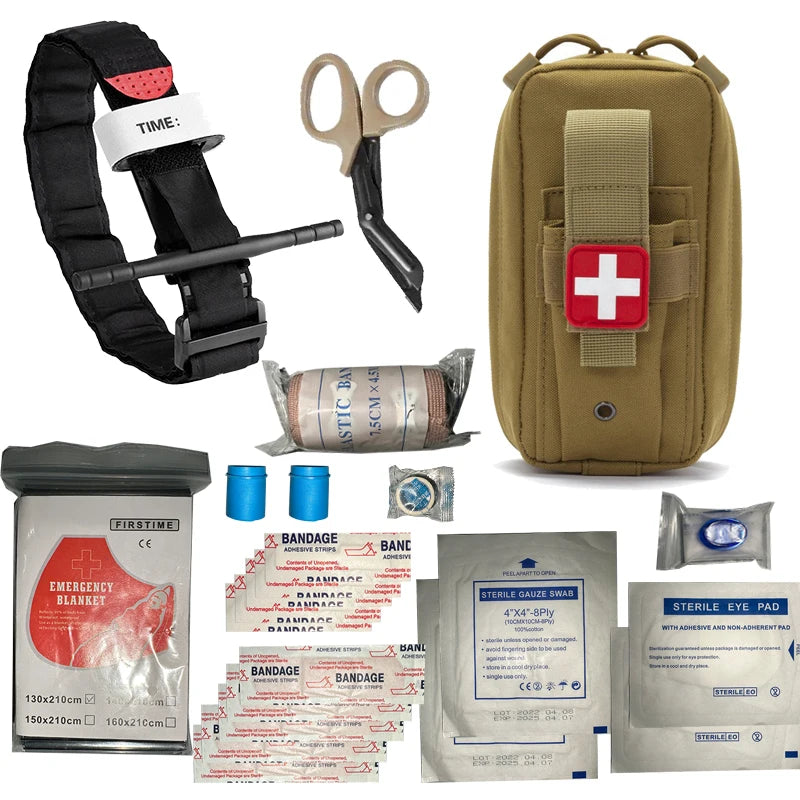 IFAK Trauma Survival Kit First Aid Medical Pouch Emergency Survival Gear Equipment with Molle Car Travel Hiking Tourniquetrats Good Vibrations