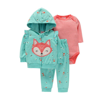 3pcs Baby Clothes Set for Newborns Toddler Girl Boy Clothes Hooded Jacket Trousers + Bodysuits 3pcs Child sets Infant Outfits Good Vibrations