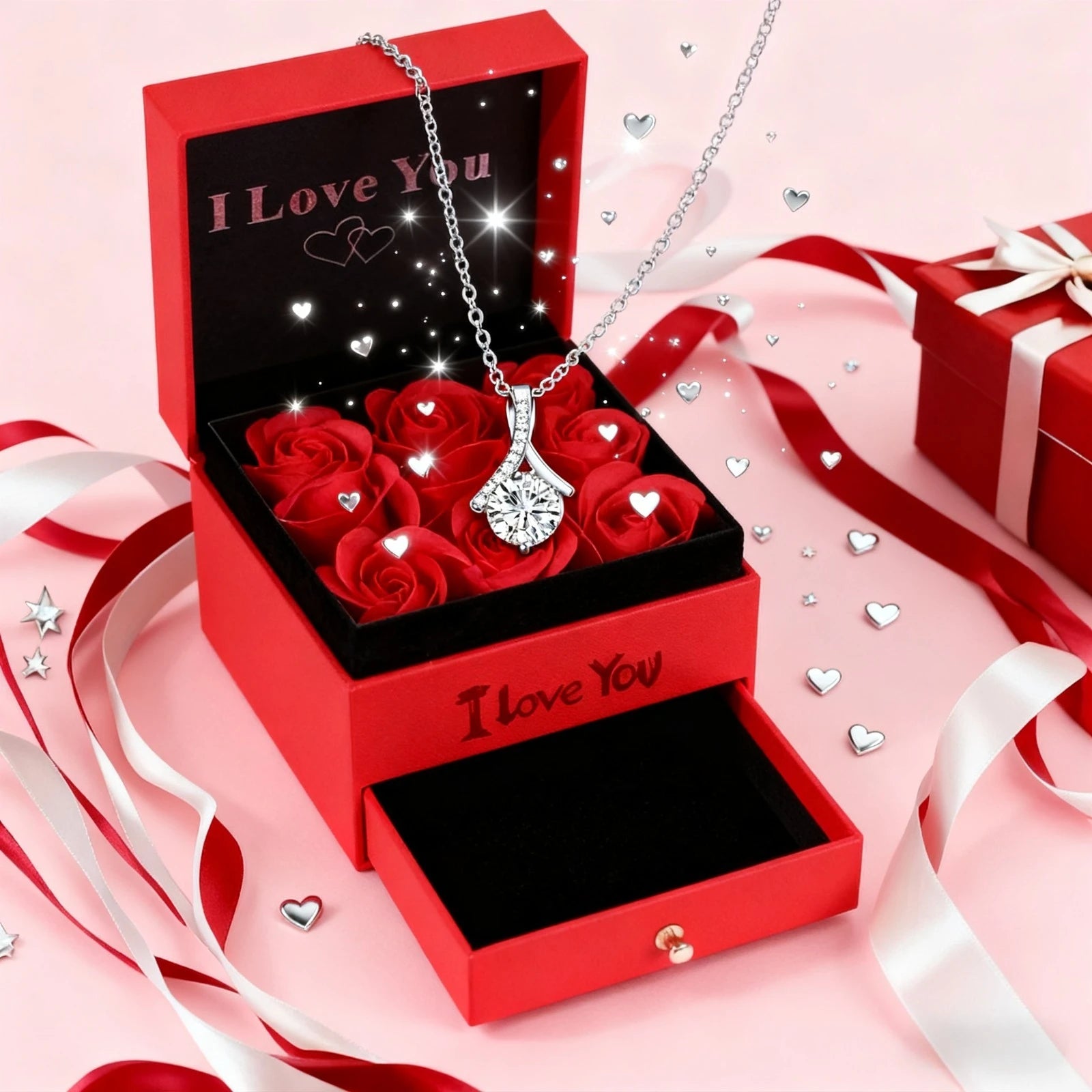 [Gift Box] Confession Fishtail Necklace I Love You Collarbone Chain | Valentine's Day Birthday Gift for Girlfriend/Mom Good Vibrations