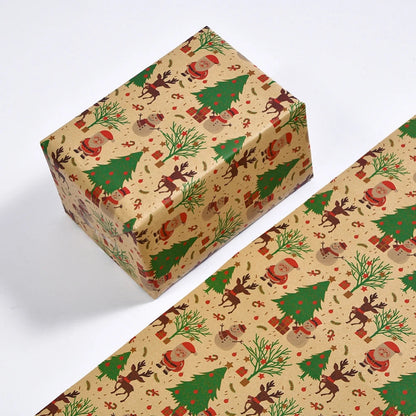 Christmas Gift Wrapping Paper Flower Bouquet Packing Kraft Paper DIY Crafts Paper Christmas New Year Party Packaging Decoration Good Vibrations
