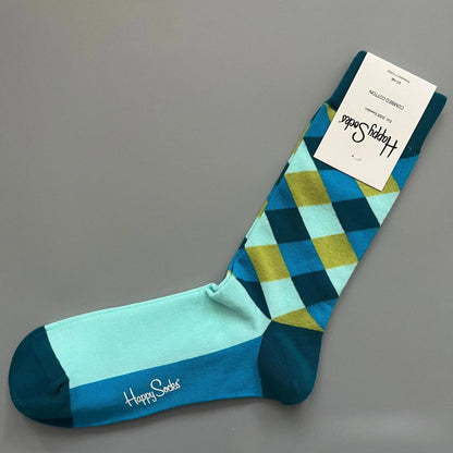 Cotton Happy Socks Men's Classic Crew Sock Shoe Size 10 - 13 Soft Good Vibrations