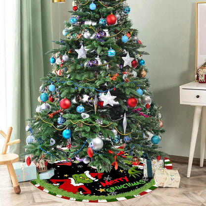 Christmas Tree Skirt 48 inch - Xmas Tree Ornaments - Christmas Ornament - Perfect Holiday Decor for Festive Celebrations Good Vibrations