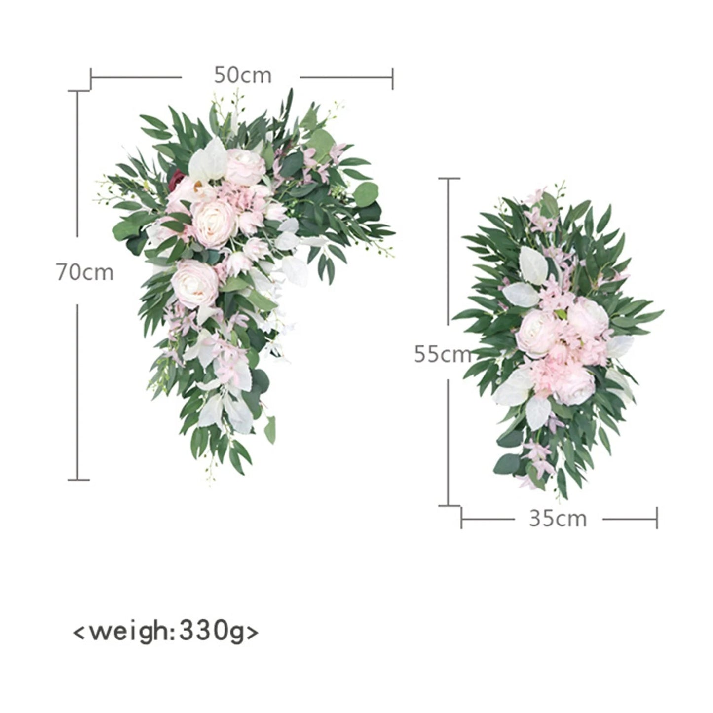 Large 2Pcs Artificial Flower Swag Floral Swag Garland Wedding Arch Flowers Kit for Sign Rustic Artificial Floral Swag Arch Decor Good Vibrations