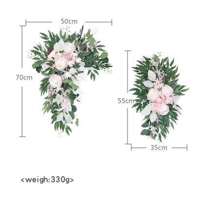 Large 2Pcs Artificial Flower Swag Floral Swag Garland Wedding Arch Flowers Kit for Sign Rustic Artificial Floral Swag Arch Decor Good Vibrations