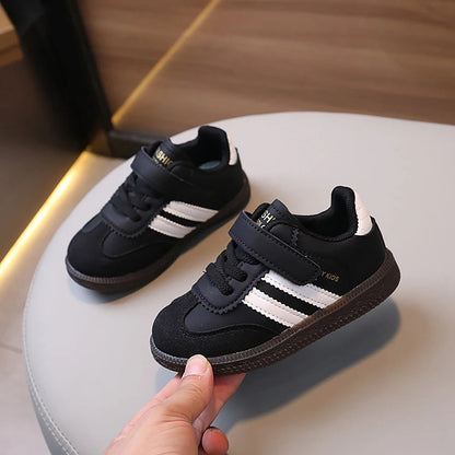 Fashion Sport Shoes For Children PU Leather Ergonomics Kids Sneakers Soft-soled Children's Sneakers Boy's Girl's Tennis Shoes Good Vibrations