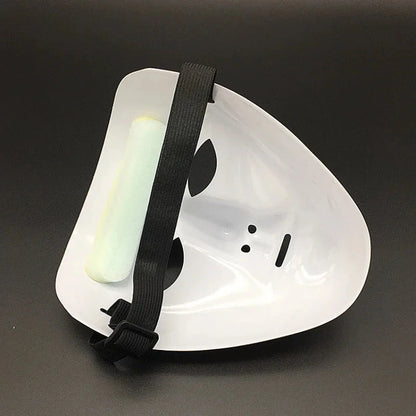 Halloween Props Masquerade Performance Full Face Mask Hand-painted White Street Dance Adult Eye Mask Death Clown Black Gold Good Vibrations