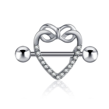 1 Pair Heart Barbell Nipple Ring Piercing Helix Piercing Sexy Nipple Jewelry High Quality Zircon Nipple Rings For Women Oreja Good Vibrations
