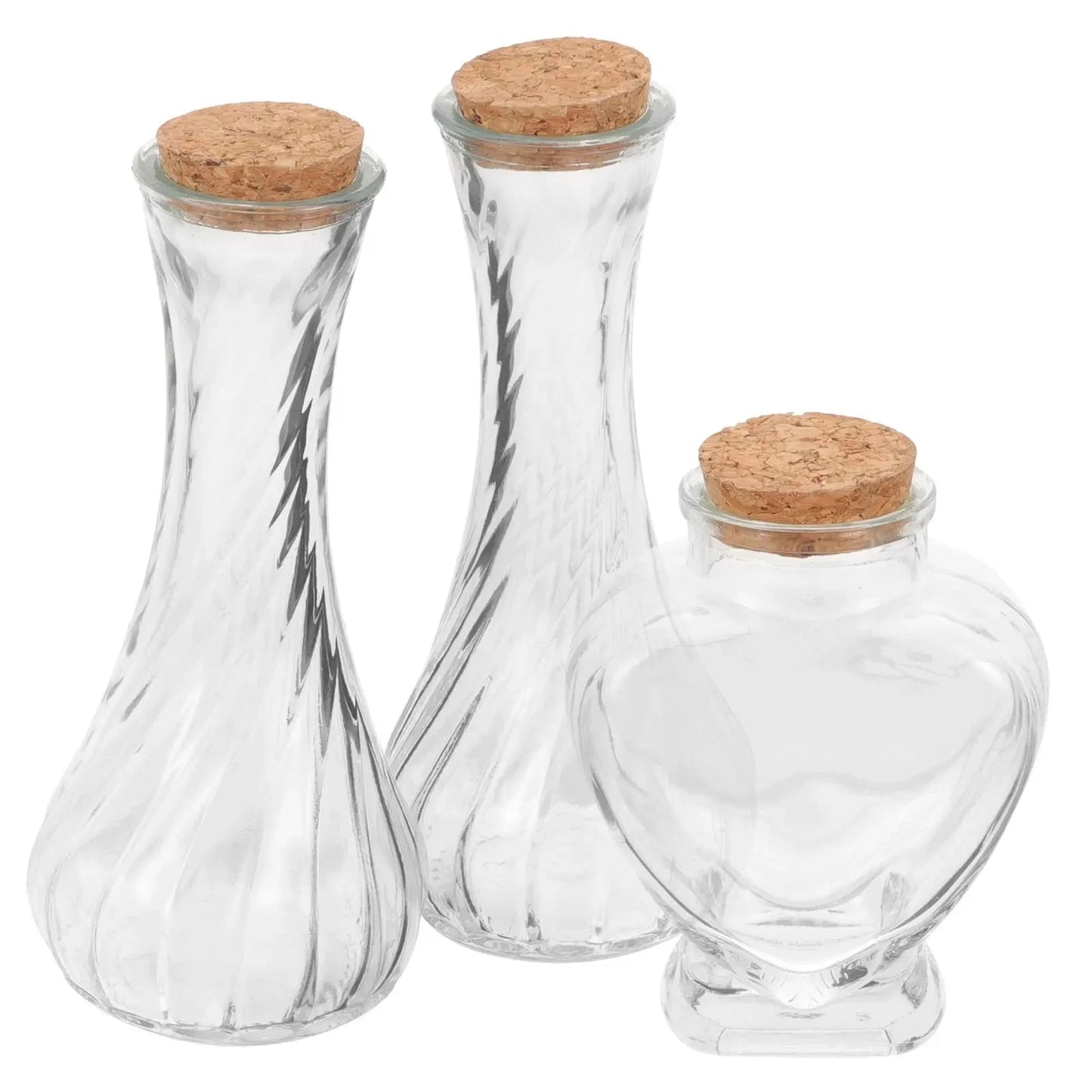 3 Pcs Wedding Sand Ceremony Bottle Set Glass Jars Storage Containers Transparent Landscape Bottles Wishing Jars Mini Bottles Good Vibrations