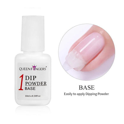 1-4pcs Nail Dipping Powder System Liquid Kit 10ml Base, Activator, Top, Brush Saver Nail Art Natural Dry Without UV Lamp Cure 34 Good Vibrations