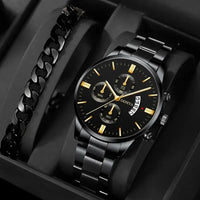 Fashion Men Watch Luxury Calendar Quartz Wrist Watch Business Watches Man Clock Male Bracelet Wristwatch Good Vibrations