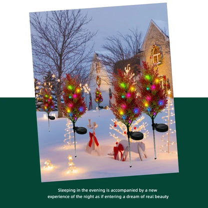 2025 Hot Outdoor Decoration Christmas Tree Light Solar Charging Simulation Pine Tree 20 LED Lawn Light Garden Decoration Light Good Vibrations
