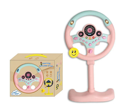 Electric Simulated Driving Steering Three-Dimensional Portable Wheel Copilot Toy Light And Sound Educational Children's Gifts Good Vibrations