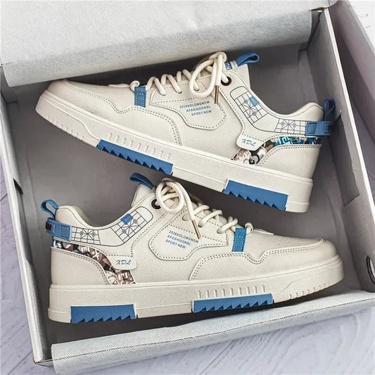2025 Fashion Men Casual Platform Sneakes LaceUp Trainers Student Sneakes Mens Vulcanized Shoes Tennis Sneakers Good Vibrations