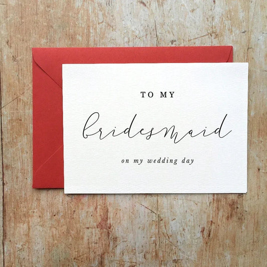 To My Bridesmaid on My Wedding Day Card,To My Maid of Honour Card, To My Wedding Party Card, Wedding Day Card Including Envelope Good Vibrations