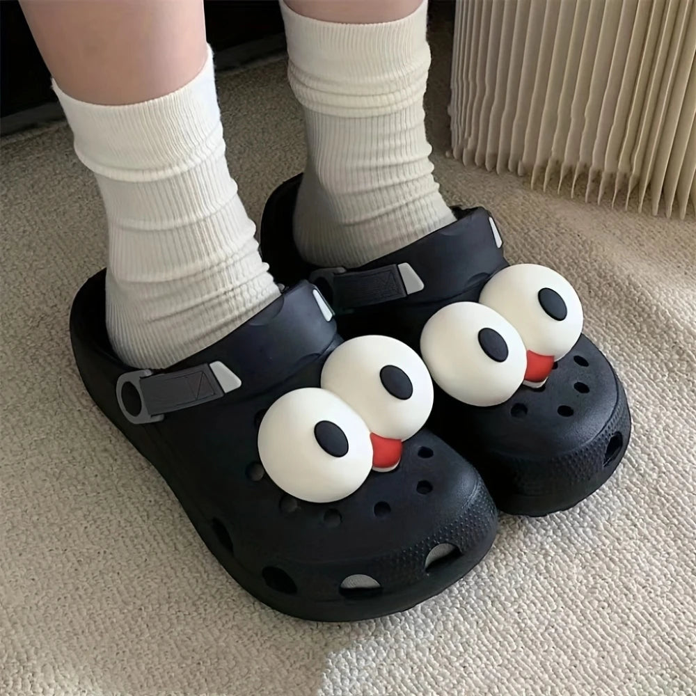 2/4Piece Fun Big-Eye Charms For Crocs & Sneakers - Transform Your Style With Diy Shoe Decor, Durable Pvc Accessories Good Vibrations