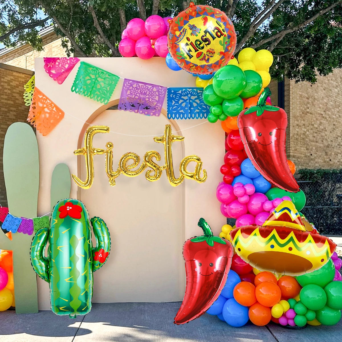 2025 Fiesta Party Decoration Balloons Mexican Fiesta Party Decorations Taco Luau Decorations Birthday Party Supplies Home Decor Good Vibrations