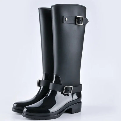Women's Rain Boots Waterproof Rain Boots Fashion Non-slip Long Tube Water Shoes Korean Version Mid-tube Adult Water Boots Women Good Vibrations