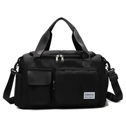 Travel Bag Large Capacity Weekender Carry On Duffle Bags with Shoe Compartment Sports Fitness Bags for Women Shoulder Bag Good Vibrations