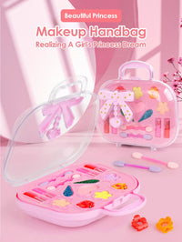 Children's Beauty Small Handbag Toy Girl Makeup Bag, Makeup Toy Princess Washable Pretend Play Makeup Set Toy Good Vibrations
