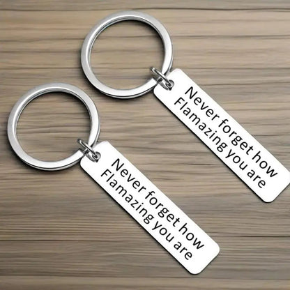 Personalized Engraved Keychain - Custom Name Initials Metal Key Ring - Perfect Daily Accessory & Birthday Christmas Gift Good Vibrations