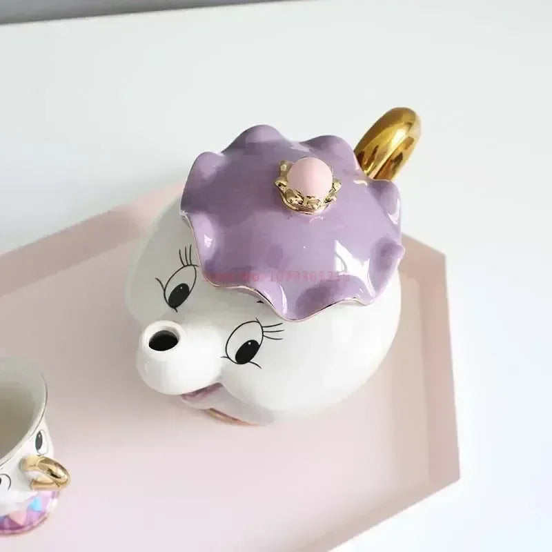 Disney Teapot Cute Cartoon Beauty And The Beast Coffee Pots Mug Mrs Potts Chip Cup Tea Cup Pots One Tea Set Droshipping Desk Gif Good Vibrations Adult Super Store