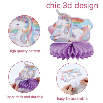 Rainbow Unicorn Honeycomb Ornament Set Rainbow Unicorn Birthday Party Decoration Kids Baby Shower Birthday Party Supplies Good Vibrations