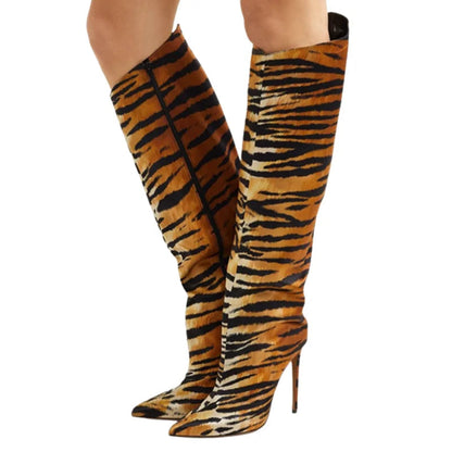 2025 New Women Over The Knee Boots Sexy Ladies Party High Heels Shoes Pointed Toe Stiletto Women Long Botas Femininas Good Vibrations