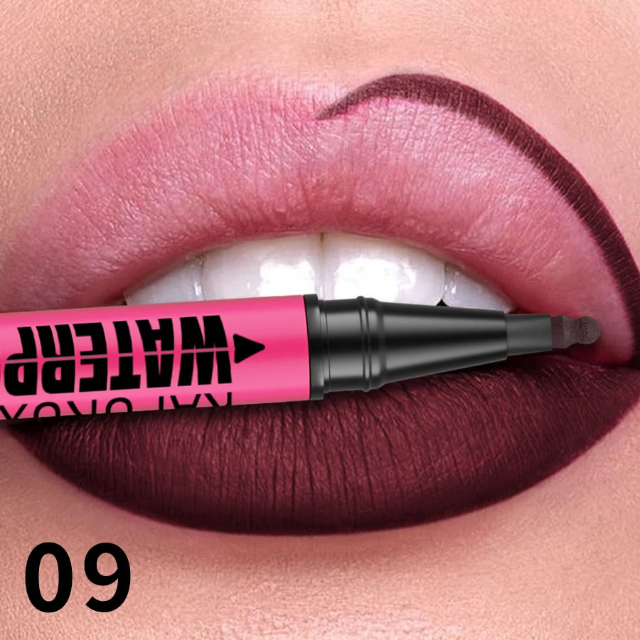 1PC Liquid Matte12-Color Lipliner Pencil Waterproof Plumping Stain Lipstick Natural Lip Liner Outline Lips Contour Makeup Good Vibrations