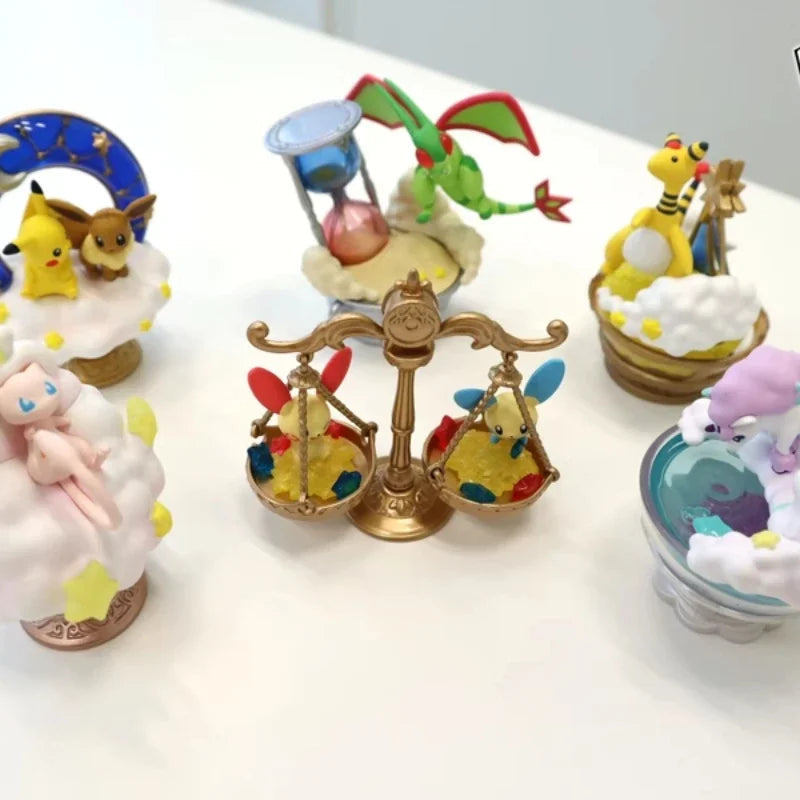 Pokemon Starrium Scene Series Blind Box Toys Ampharos Flygon Ponyta Plusle Minun Mew Pikachu Doll Toys Collect Ornaments Good Vibrations