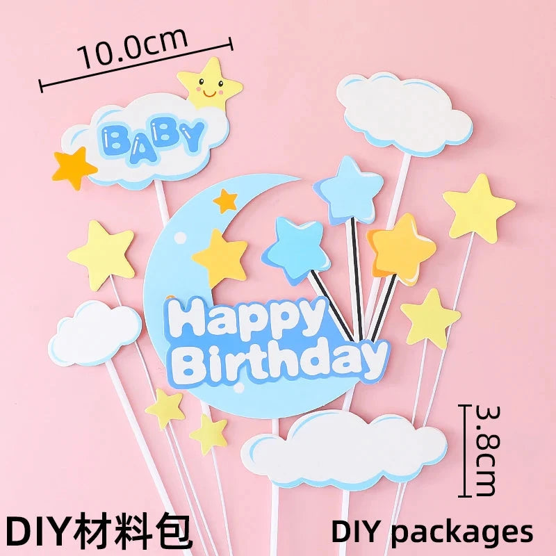 Bunny Train Cake Topper Pink Rabbit Girls Theme Decoration Princess Girl's Years Old Cake Kids Happy 1st Birthday Party Supplies Good Vibrations