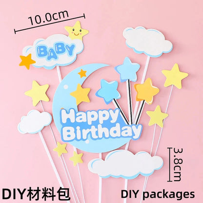 Bunny Train Cake Topper Pink Rabbit Girls Theme Decoration Princess Girl's Years Old Cake Kids Happy 1st Birthday Party Supplies Good Vibrations