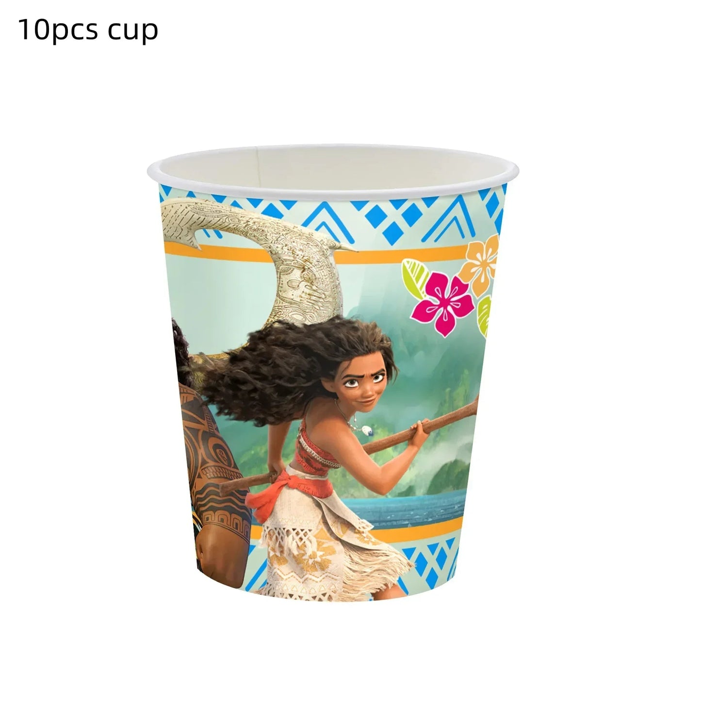 New MINISO Moana Theme Children Birthday Party Disposable Tableware Cup Plate Flag Kids Girls Wedding Party Decoration Supplies Good Vibrations