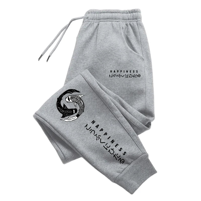 Japanese Fashion Men's Tracksuit Hoodies Sweatpants 2 Piece Set Fall&winter Daily Casual Sporty Jogging Suit Urban Trend Outfits Good Vibrations