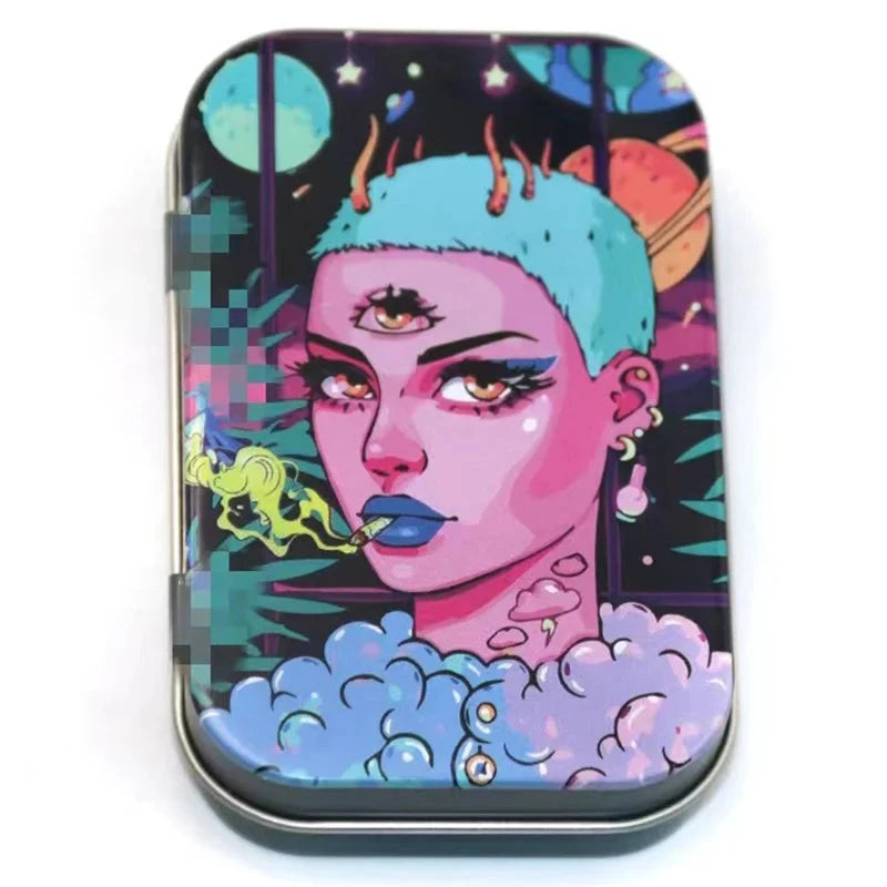 Cigarette Case Box Flip Cap Tobacco Storage Smoke Humidor Rolling Paper Jewelry Candy Coin Key Organizer Tin Flip Gifts Sealed Good Vibrations